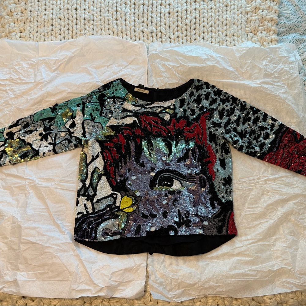 PINKO NOT authentic limited edition URSULA
embellished sequins blouse - top